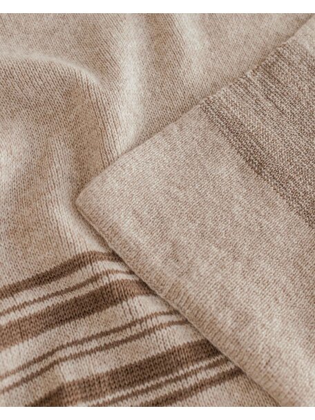 Hvid Baby deken van wol Gilbert - sand/walnut