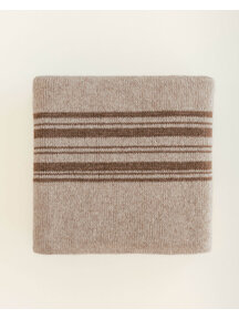 Hvid Baby deken van wol Gilbert - sand/walnut