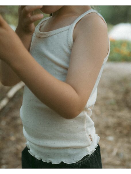 Unaduna Zomer kinderhemd pointelle wol/zijde - munkki