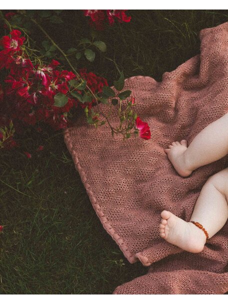 Disana Baby deken van wol - oud roze (exclusief bij Ziloen)