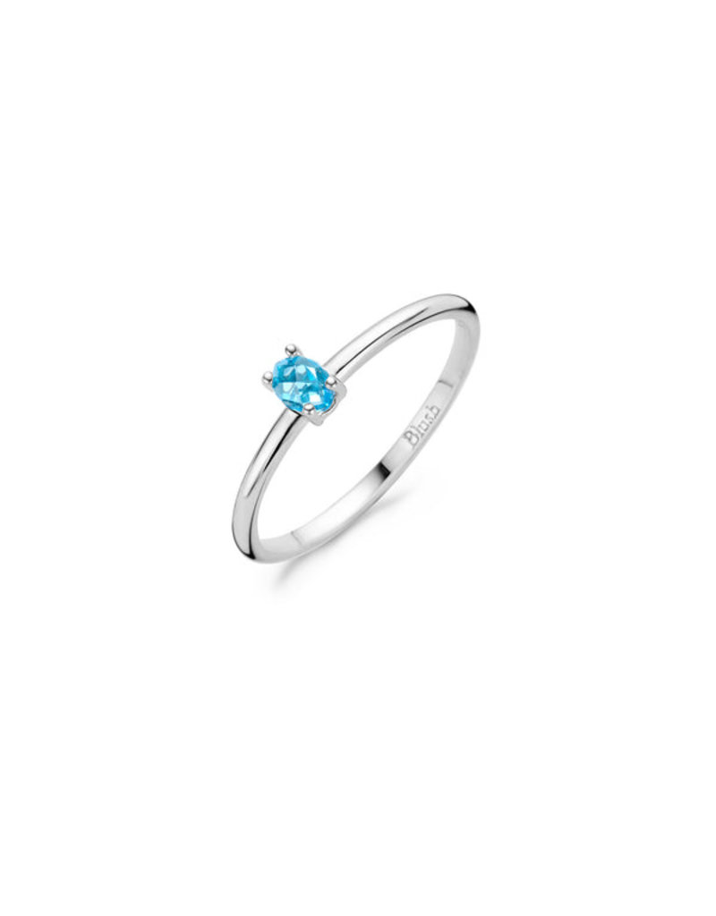 Blush 14 kt Blush Ring 52 White Gold Blue Topaz - 1204WBT - 52