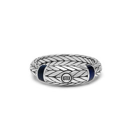 Buddha to Buddha 619 - Ellen Stone Ring Silver Tigereye Navy