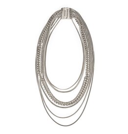 Buddha to Buddha 640 75cm - Nathalie Multi Chain Necklace Silver