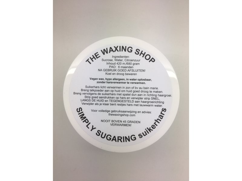 The Waxing Shop Simply Sugaring Suikerhars in plastic pot 420 ml