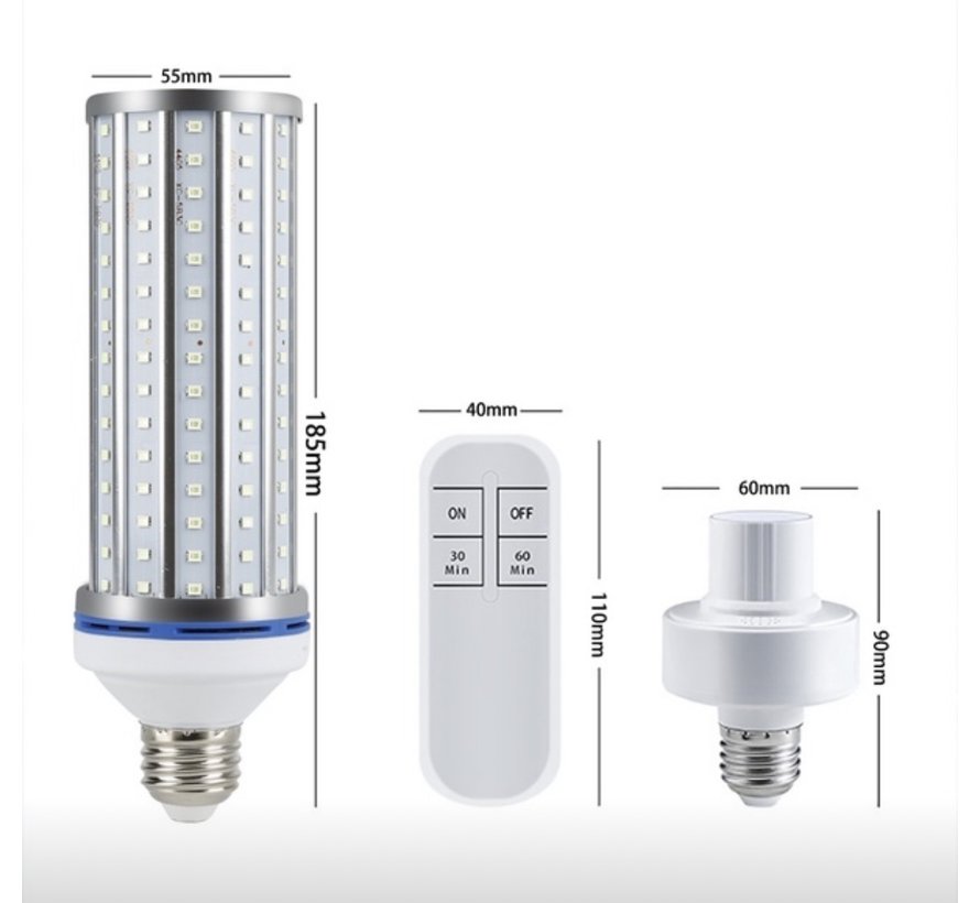 Lampe de désinfection UVC 195 leds E27