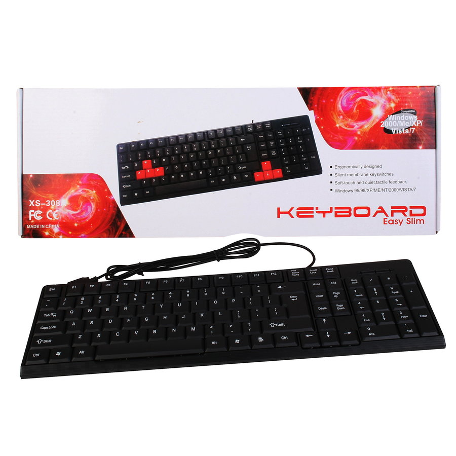 Easy Slim XS-308 | USB | Wired | Keyboard-1