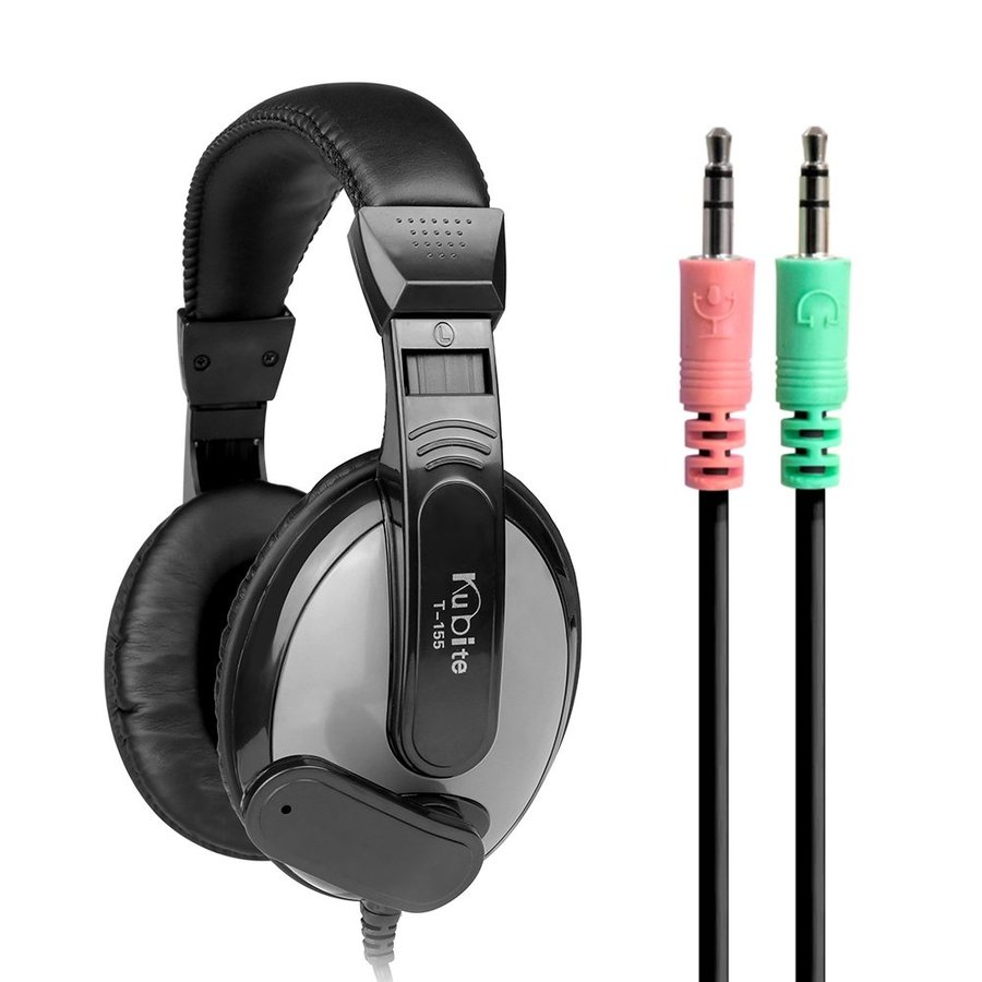 Kubite T-155 Headset met Microfoon voor Computer & Laptop - zwart/grijs-1