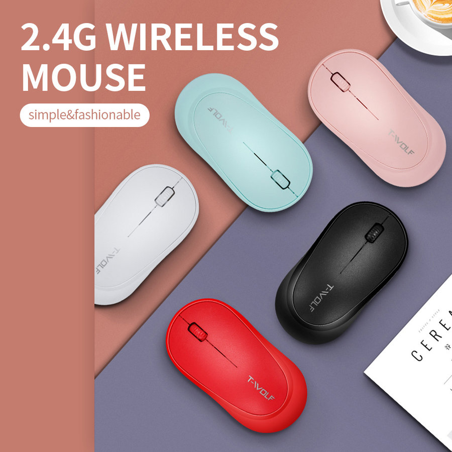 T-WOLF Q18 Wireless Mouse | 2.4 Ghz draadloos | 1600 DPI | Blauw-2