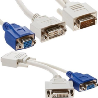 DVI-I naar DVI-D & VGA Splitter Kabel – 20cm | Dual Monitor Y-Splitter – Voor PC & Videokaarten – Zwart