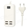 Zazitec 15W 4-Port USB opladergeschikt  voor mobiele telefoons & tablets