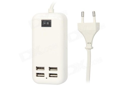 15W 4-Port USB oplader geschikt voor mobiele telefoons & tablets 