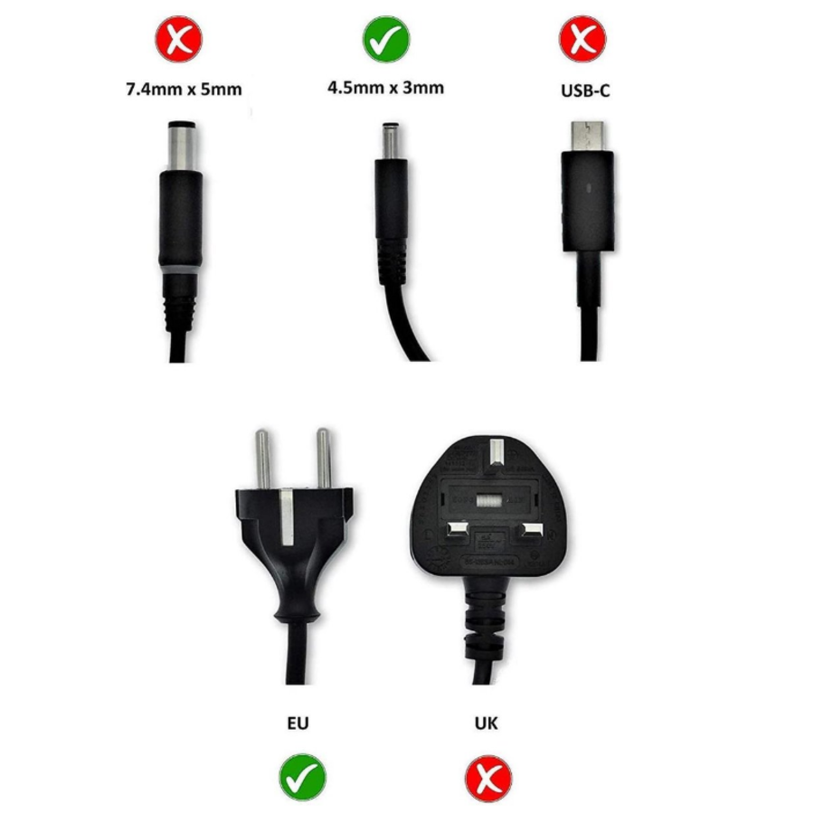 Oplader geschikt voor Dell - 90W - 4.5 x 3.0mm-3
