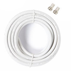 Zazitec Zazitec TV coax kabel X1 10 meter wit antennekabel met F-connectoren voor kabeltv en satelliet aansluiting storingsarme 75 Ohm coax kabel voor televisie en mediabox