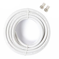 Zazitec TV coax kabel X1 10 meter wit antennekabel met F-connectoren voor kabeltv en satelliet aansluiting storingsarme 75 Ohm coax kabel voor televisie en mediabox