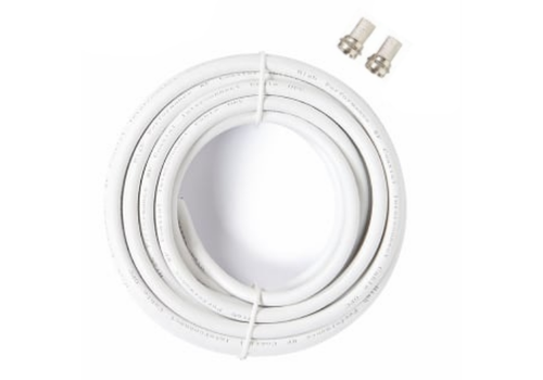 Zazitec TV coax kabel X1 10 meter wit F-connector antennekabel 