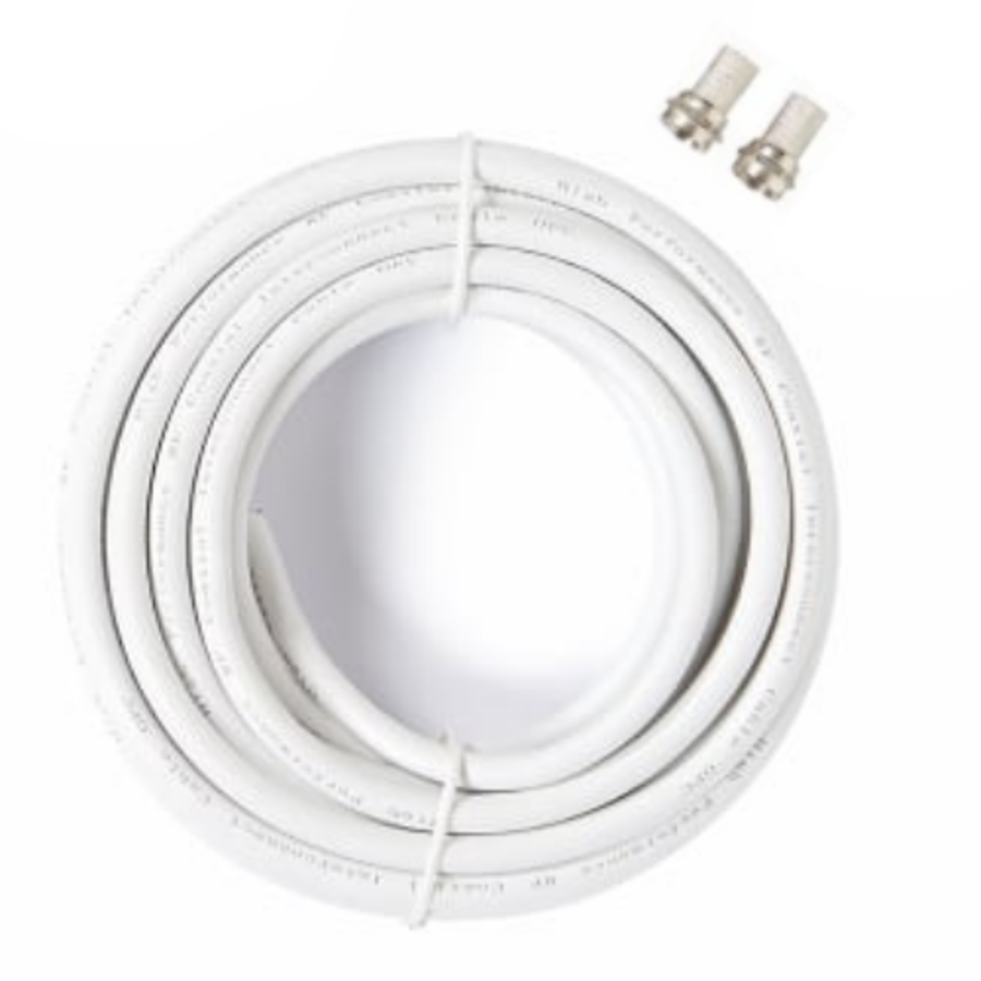 Zazitec TV coax kabel X1 10 meter wit antennekabel met F-connectoren voor kabeltv en satelliet aansluiting storingsarme 75 Ohm coax kabel voor televisie en mediabox-1