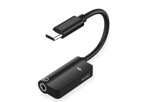 USB-C male naar 3.5mm jack en USB-C female adapter | 4 in  1 