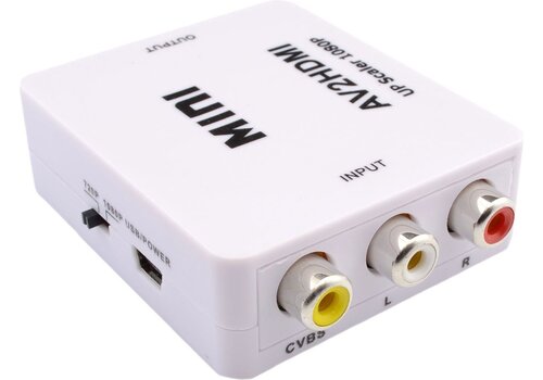 Tulp (RCA) naar HDMI Converter – AV Composiet naar HDMI Adapter | 1080P Full HD Support – Inclusief USB-voedingskabel 