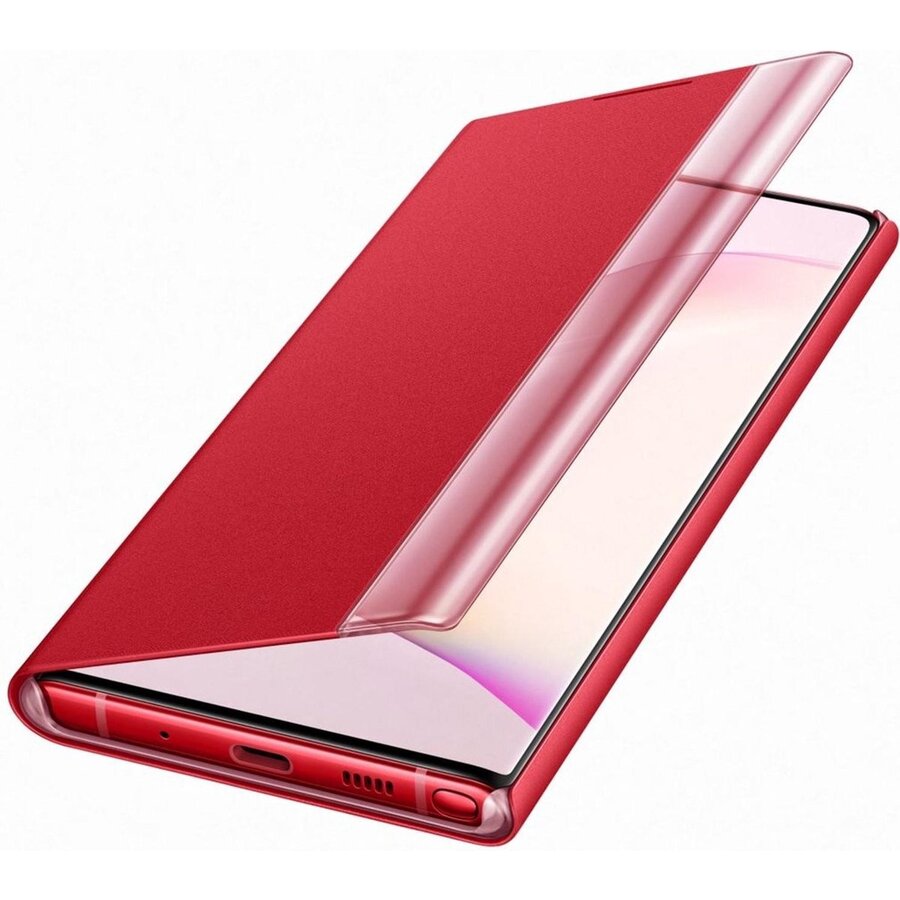 Samsung Galaxy Note 10 LED Clear View Cover Red-3