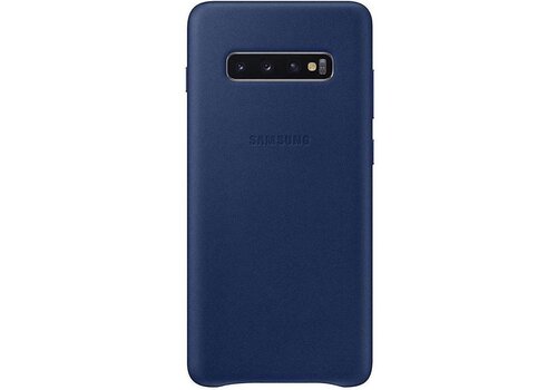 Samsung Lederen Cover - voor Samsung Galaxy S10 Plus - Blauw 