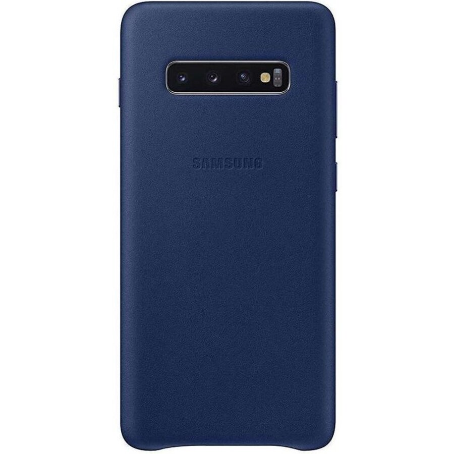 Samsung Lederen Cover - voor Samsung Galaxy S10 Plus - Blauw-1