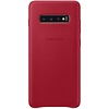 Samsung Lederen Cover - voor Samsung Galaxy S10 Plus - Rood