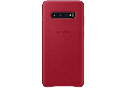 Samsung Lederen Cover - voor Samsung Galaxy S10 Plus - Rood 