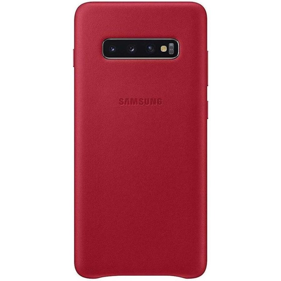 Samsung Lederen Cover - voor Samsung Galaxy S10 Plus - Rood-1