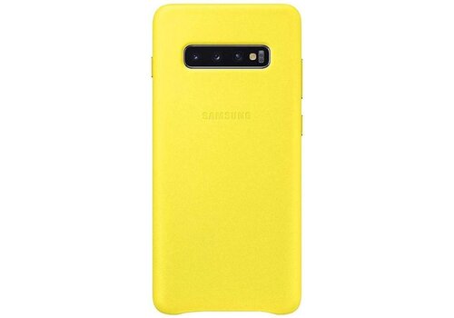Samsung Lederen Cover - voor Samsung Galaxy S10 Plus - Geel 