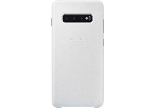 Samsung S10+ Leather Cover White 