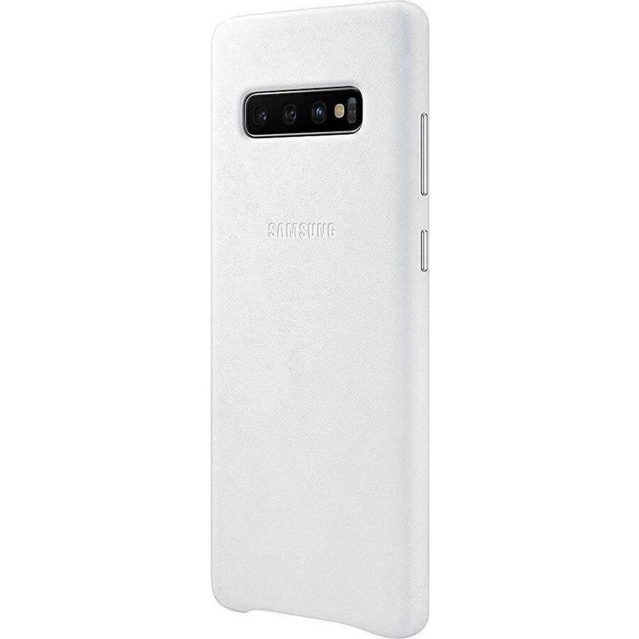 Samsung S10+ Leather Cover White-3