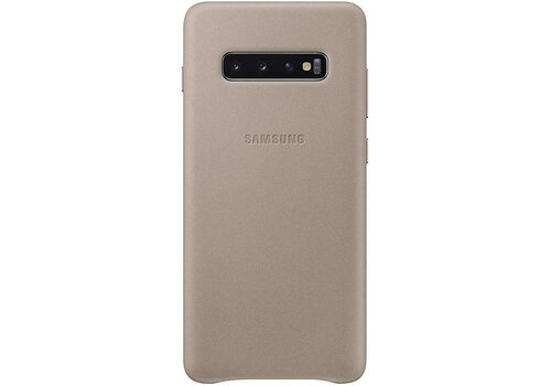 Samsung Lederen Cover - voor Samsung Galaxy S10 Plus - Grijs 