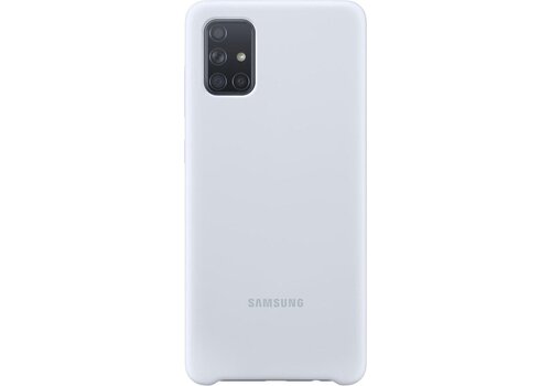 Samsung Siliconen Backcover Hoesje - Geschikt voor Samsung Galaxy A71 - Zilver 