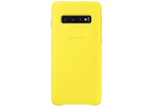 Samsung Lederen Cover - voor Samsung Galaxy S10 - geel 