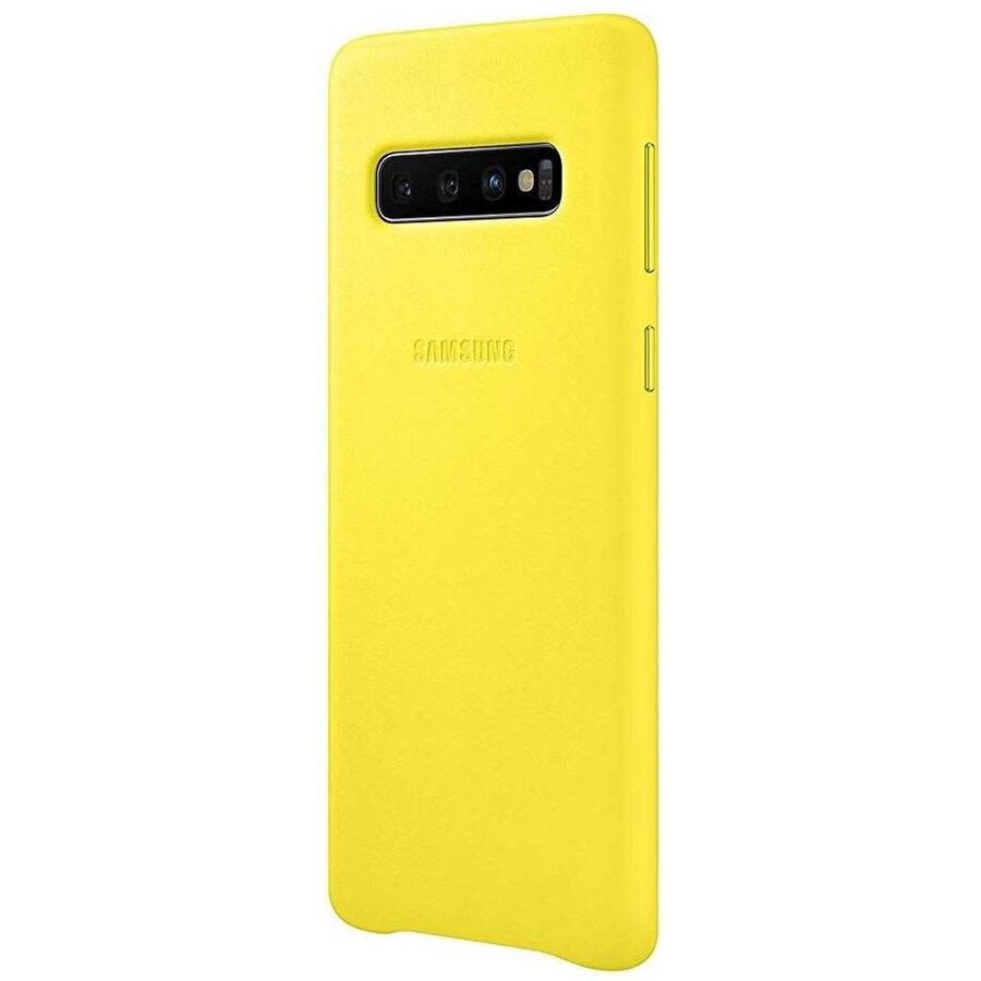 Samsung Lederen Cover - voor Samsung Galaxy S10 - geel-2