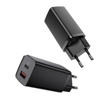 Zazitec ZT-PD65V GaN2 Fast charger 65W USB A / USB Type C Quick Charge 3.0 Power Delivery (Gallium Nitride) - Black