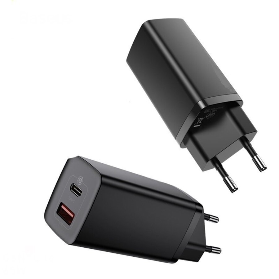 Zazitec ZT-PD65V GaN2 Fast charger 65W USB A / USB Type C Quick Charge 3.0 Power Delivery (Gallium Nitride) - Black-1