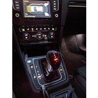 thumb-LED Verlichte DSG Pook knop geschikt voor VW/SEAT/AUDI/SKODA - AUTOMAAT - ZILVER - ROOD LICHT-1