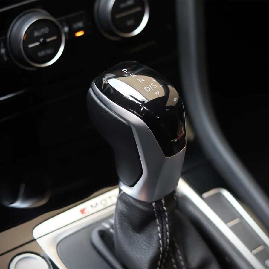 LED Verlichte DSG Pook knop geschikt voor VW/SEAT/AUDI/SKODA - AUTOMAAT - ZILVER - WIT LICHT-1