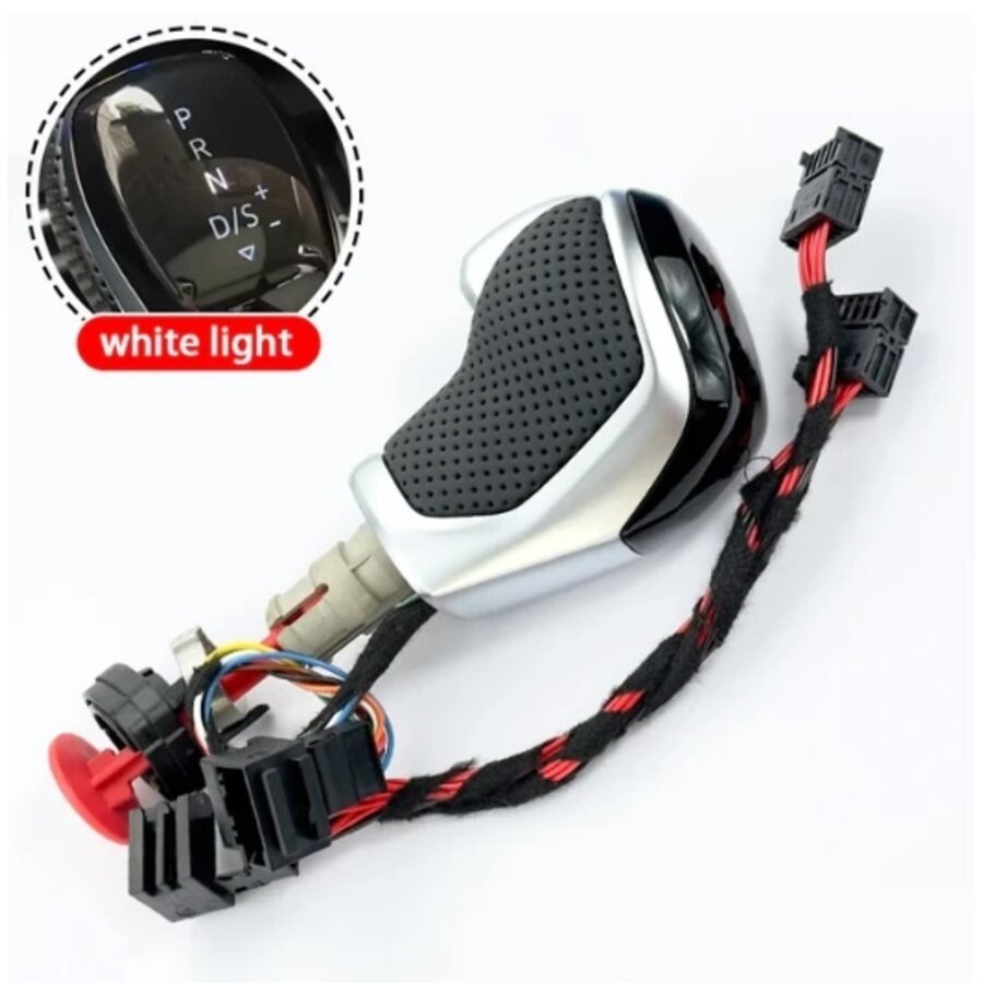 LED Verlichte DSG Pook knop geschikt voor VW/SEAT/AUDI/SKODA - AUTOMAAT - ZILVER - WIT LICHT-3