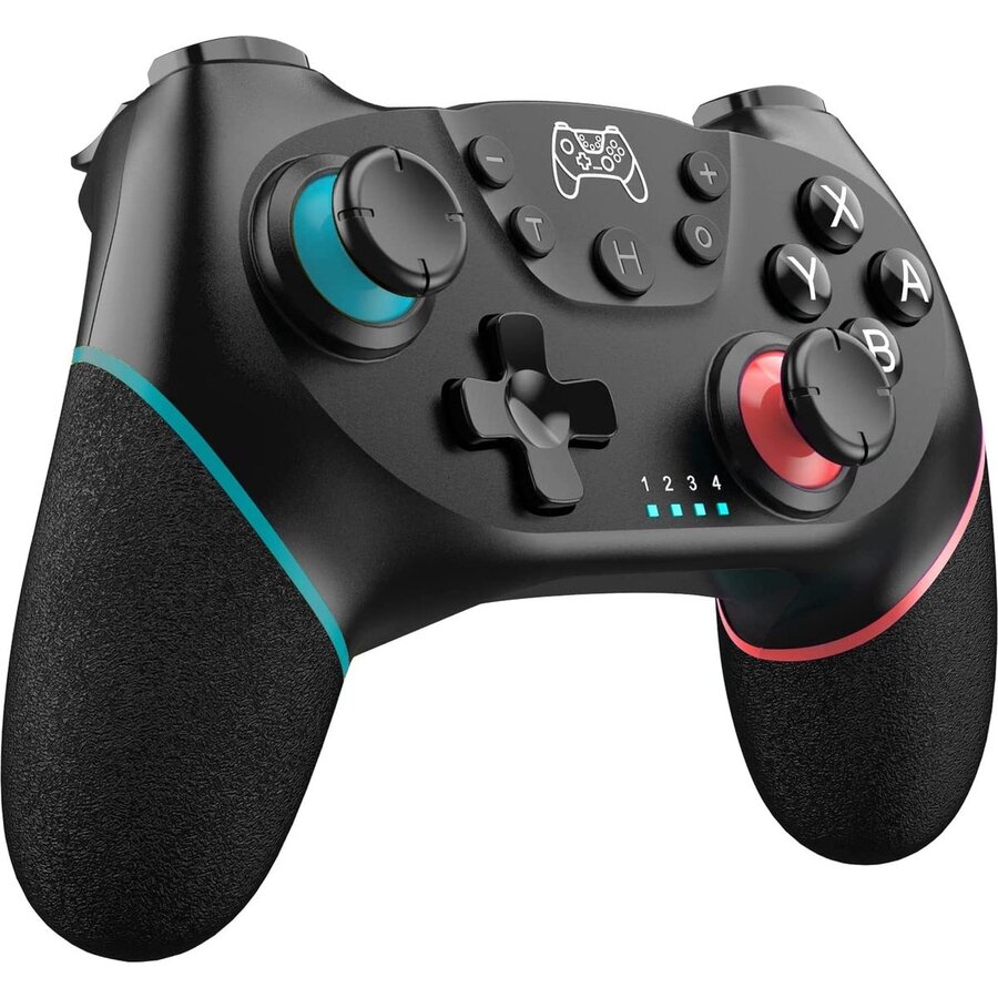 Draadloze Pro Controller voor Nintendo Switch Bluetooth gamepad joystick met dual shock, gyro motion control, turbo functie en oplaadbare batterij compatibel met Switch, Switch OLED en PC-2