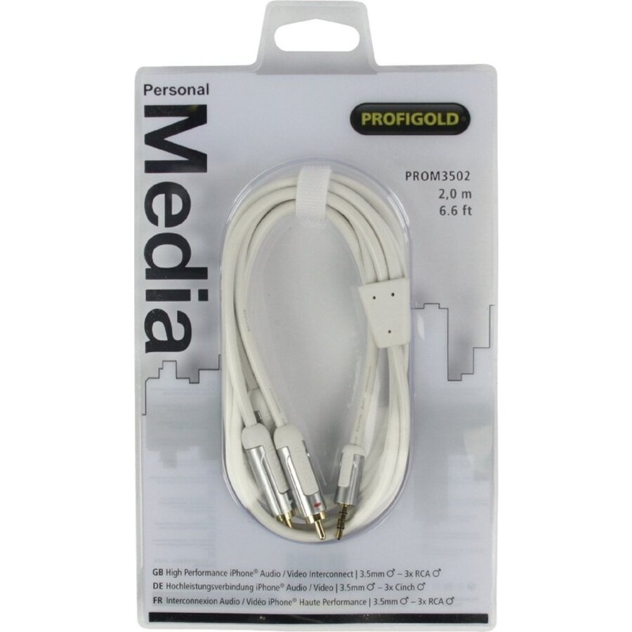 Profigold 3,5mm Jack 4-polig - Composiet audio video kabel - versie links/rechts/massa/video (TRRS) - 2 meter-1