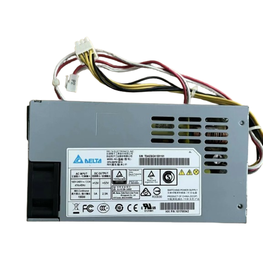 Delta Power Supply DPS-200PB-185, 190W. AC input 100-240V, 3.5A. DC output 52V 2.5A/12V 5A-1