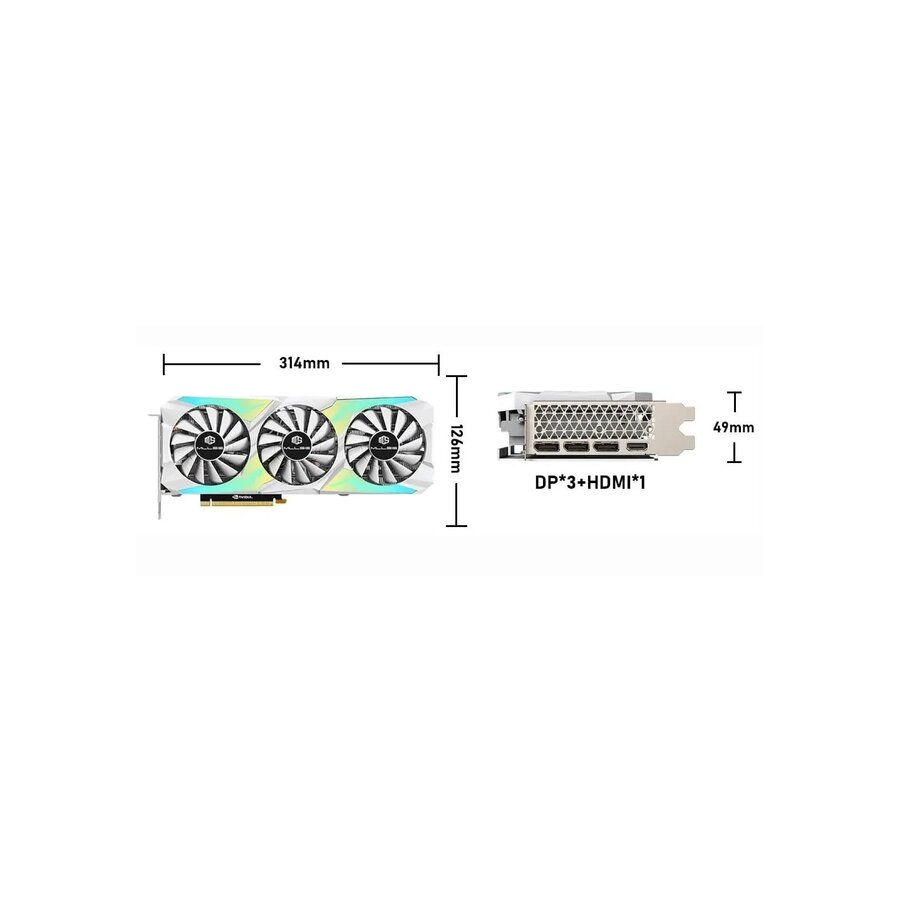 MLLSE GeForce RTX 3080 Videokaart - 10GB GDDR6X - 3X DisplayPort 1.4a - 1X HDMI 2.1 - PCIe 4.0 x16 - 320bit - RGB-5