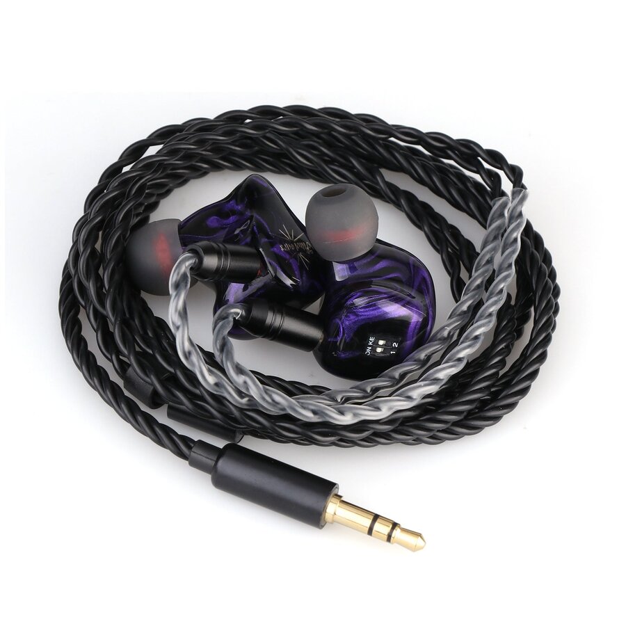 Kiwi Ears Quartet - Hybrid In-Ear Monitor - 2DD+2BA Drivers - Purple-9