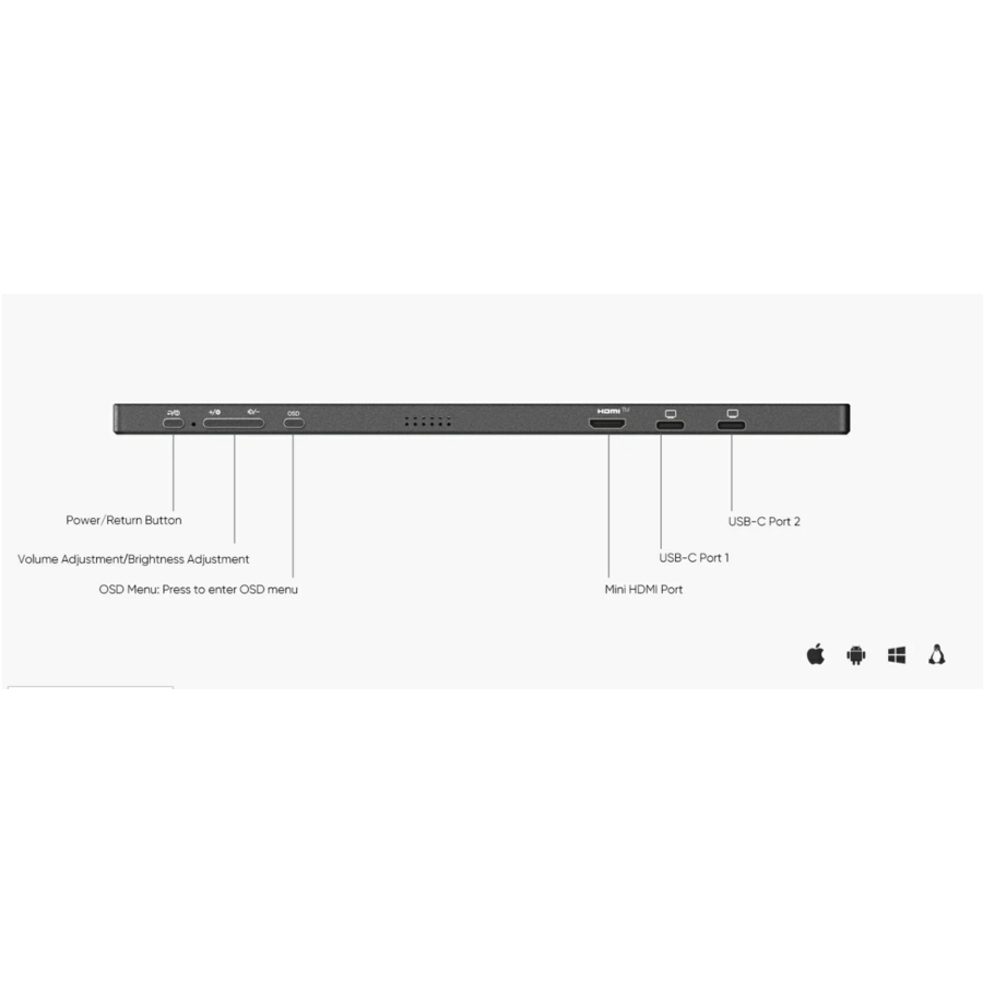 Arzopa A1 Draagbare Monitor – 15.6 Inch FHD 1080P – IPS Scherm | USB-C & HDMI – Ultradun-4