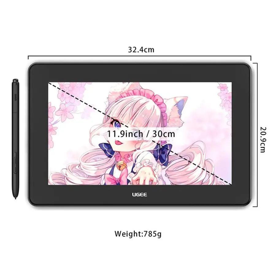 UGEE U1200 11.9" Tekentablet Monitor – Compact, Krachtig en Creatief voor Digitale Kunstenaars-5