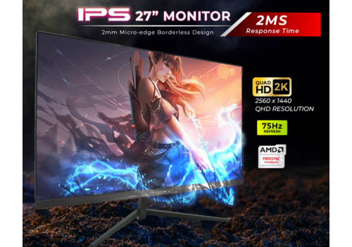 TRILLION-X LCD 27" DX270A1 Monitor - 75Hz/165Hz - Full HD - Ultra Slim Design - Ideaal voor Werk en Gaming 