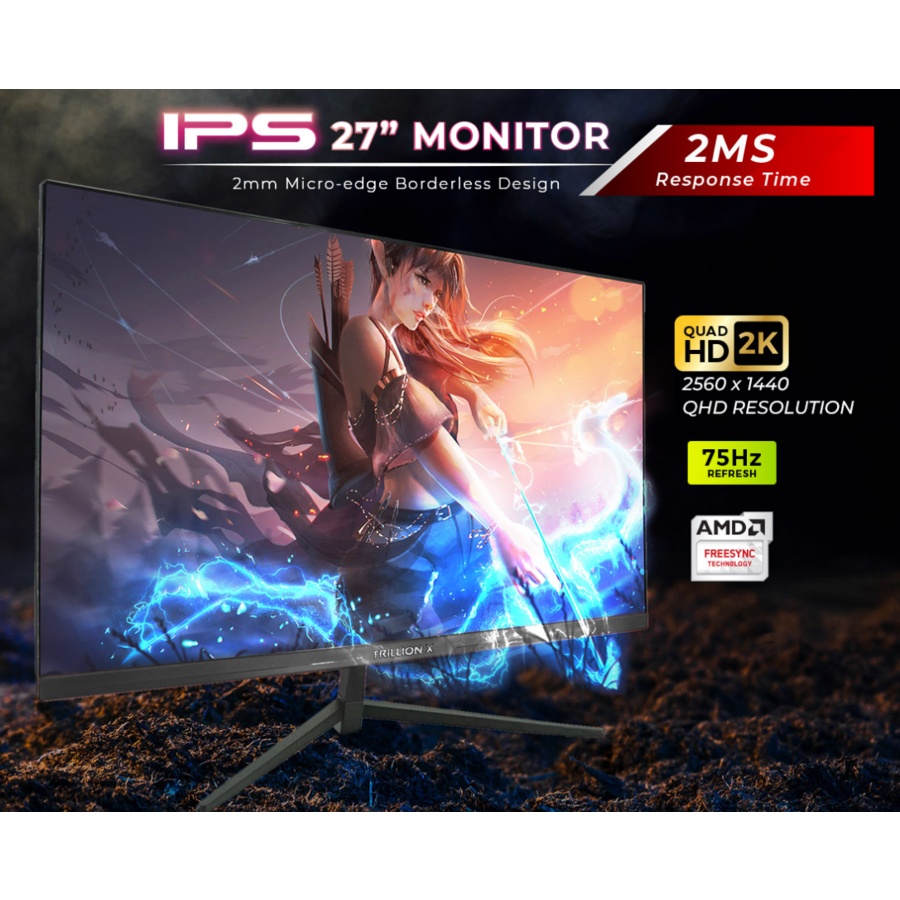 TRILLION-X LCD 27" DX270A1 Monitor - 75Hz/165Hz - Full HD - Ultra Slim Design - Ideaal voor Werk en Gaming-1