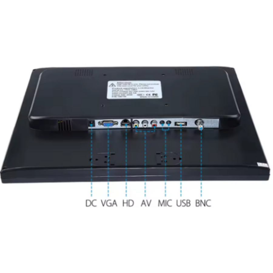 Zazitec 15-inch Beveiligingsmonitor - HDMI - AV - BNC - VGA - USB - Hoge Gevoeligheid - Metalen Behuizing-3